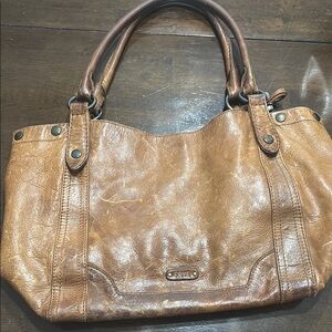 Frye Brown Leather Shoulder Bag with Vintage Appeal